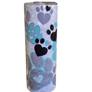 Brand New Custom-made Paw Print Multicolor 20 oz Drink Tumbler Cold Or Hot Drink